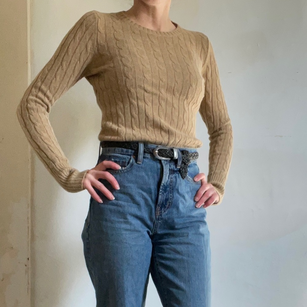 Wool Blend Cable Knit Sweater